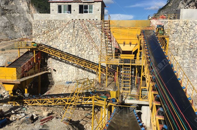 廣西百色時產(chǎn)500噸高速公路石料生產(chǎn)線